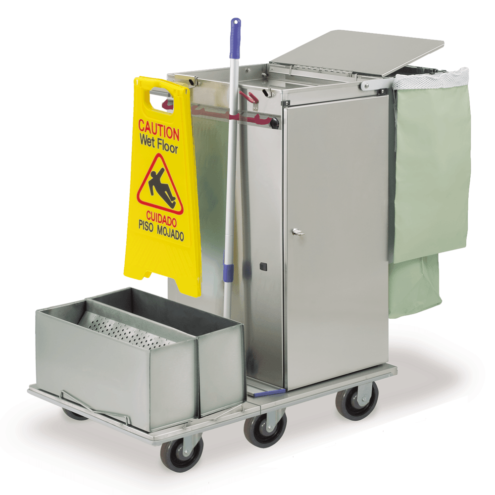Housekeeping Carts with Microfiber Flat-Mop Tub Systems